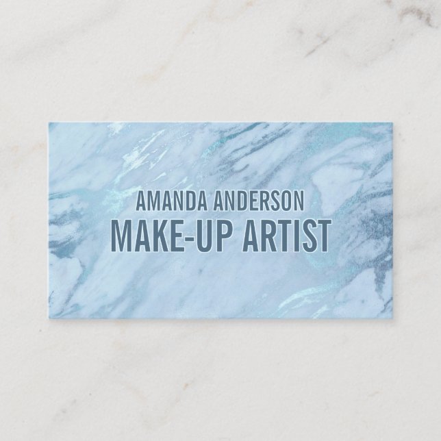 Elegante Mármol Azul Esmeralda | Tarjeta de presen (Anverso)