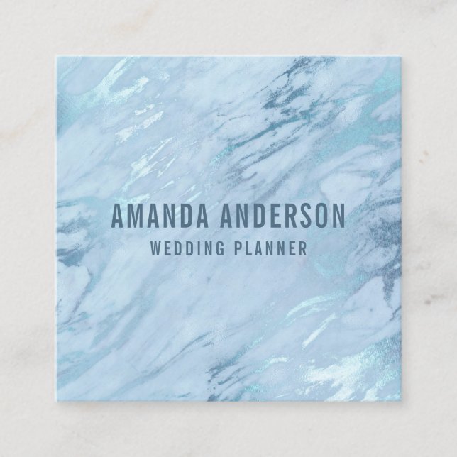 Elegante mármol azul esmeralda| Tarjeta de present (Anverso)