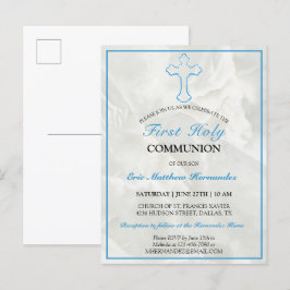 Elegante Mármol Primero Invitación a la Santa Comu