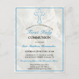 Elegante Mármol Primero Invitación a la Santa Comu