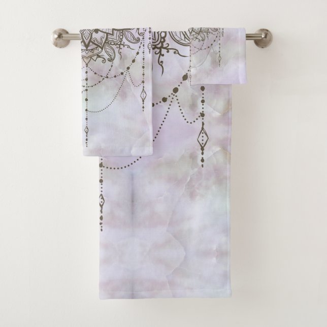 Elegante Mármol rosa de cuarzo Mandala (In situ)