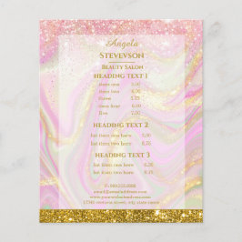 Elegante mármol rosa Flyer dorado