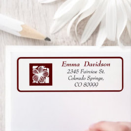 Elegante Maroon Etiquetas de dirección de retorno 