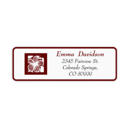 Elegante Maroon Etiquetas de dirección de retorno