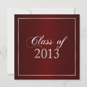Elegante Maroon y Plata Clase de Invitación 2013