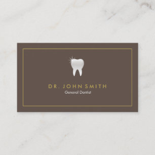 Elegante Marrón Brillante Diente Dental Cita