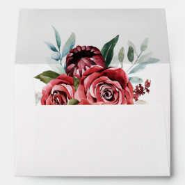 Elegante Marsala Rojo Rosa Rústico sobres Bodas