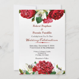 Elegante Marsala Rosas Invitaciones a la boda con 