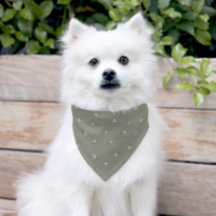 Elegante Mascota floral verde Bandana Medio