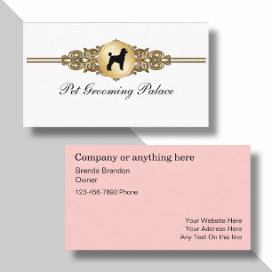 Elegante Mascota Grooming Tarjetas de visita