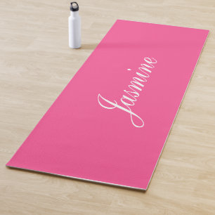 Elegante Mat de Yoga Personalizado de Color Rosa C