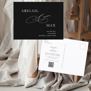 Elegante matrimonio B/W Guardar la Invitación de f
