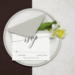 Elegante matrimonio caligráfico Minimalista RSVP