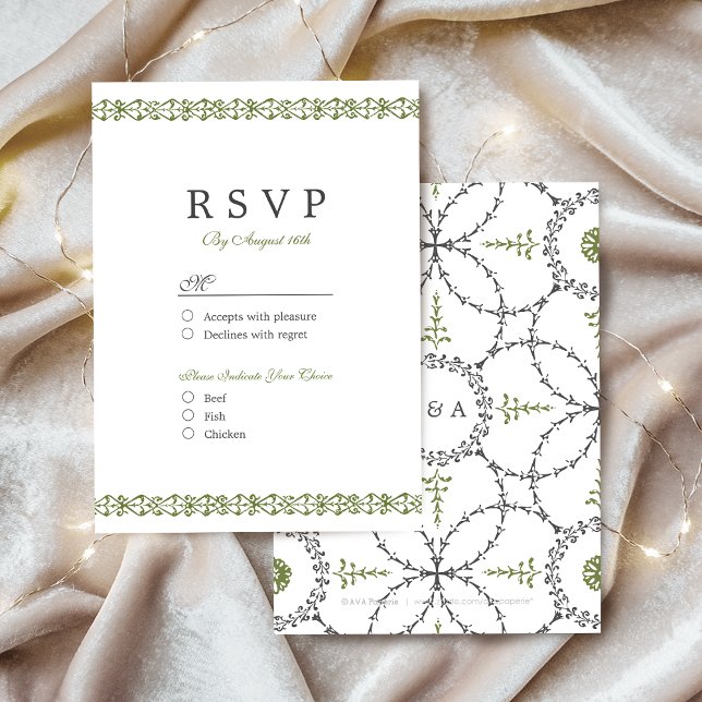 Elegante matrimonio clásico vintage RSVP (Elegant formal classic vintage wedding RSVP)