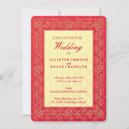 Elegante matrimonio Damask - Tarjeta de invitación