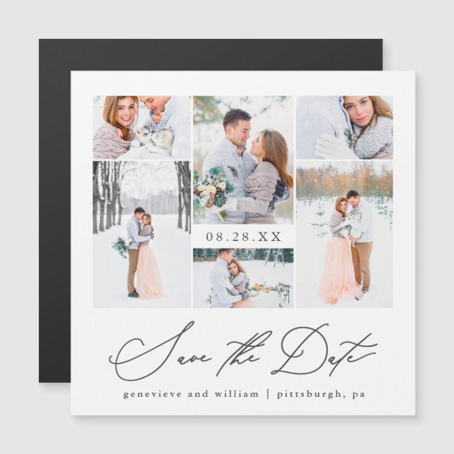 Elegante matrimonio de fotos magnéticas salva la f (Anverso/Reverso)