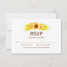 Elegante matrimonio de girasoles RSVP