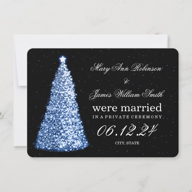 Elegante matrimonio de Navidad Boda Azul (Anverso)