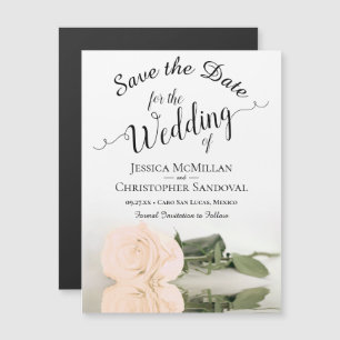 Elegante matrimonio de Rosa Peach Save the Date Ma