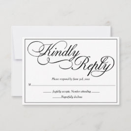 Elegante matrimonio formal blanco RSVP