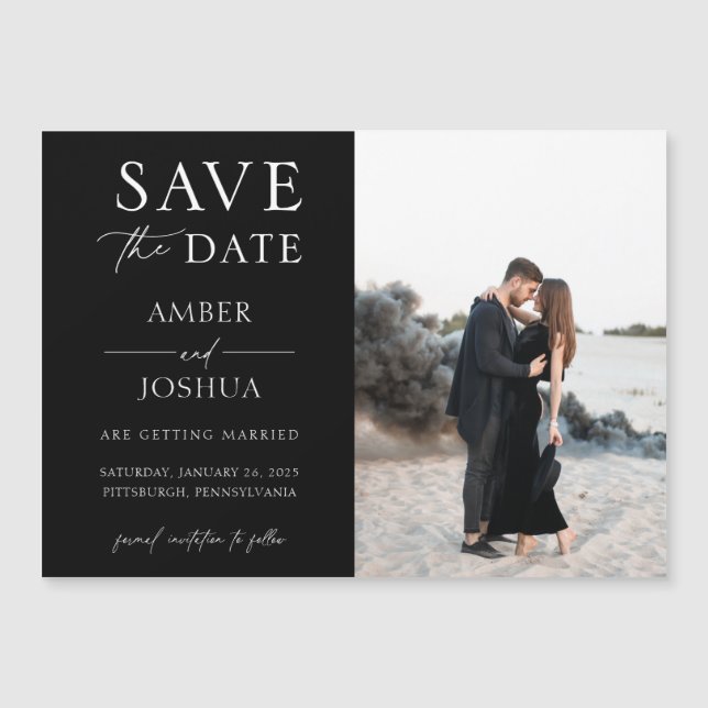 Elegante matrimonio fotográfico clásico Guardar el (Anverso)