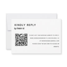 Elegante matrimonio Minimalista RSVP Código QR en 