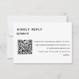 Elegante matrimonio Minimalista RSVP Código QR en 