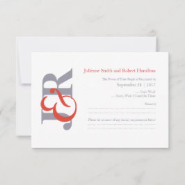Elegante matrimonio monograma moderno RSVP