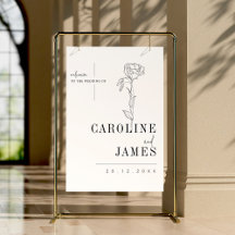 Elegante matrimonio personalizado con flor de líne