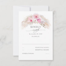 Elegante matrimonio RSVP por follaje de selva exót