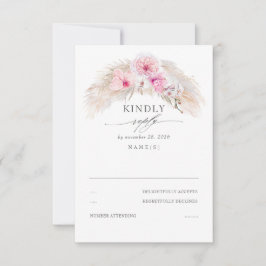 Elegante matrimonio RSVP por follaje de selva exót