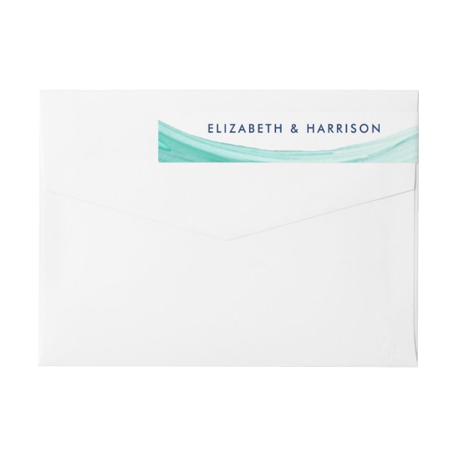 Elegante matrimonio turquesa de mareas en la playa (Reverso)