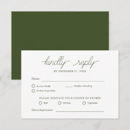 Elegante matrimonio verde oliva Minimalista RSVP