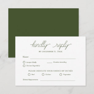Elegante matrimonio verde oliva Minimalista RSVP