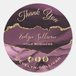 elegante mauve agate gracias pegatina