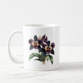 Elegante mauve clásica y taza de café de orquídea