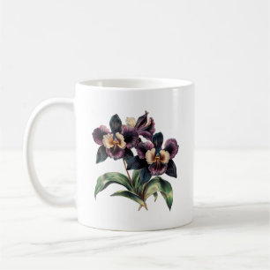Elegante mauve clásica y taza de café de orquídea