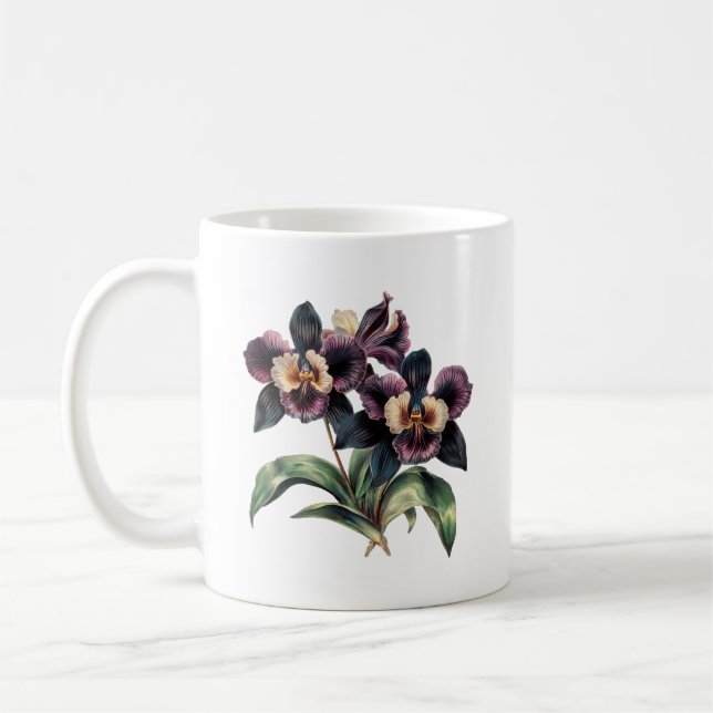 Elegante mauve clásica y taza de café de orquídea  (Izquierda)