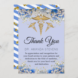 Elegante Médica de Daisy Floral Gracias Tarjeta