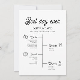 Elegante Mejor Día Boda Programa Cronología