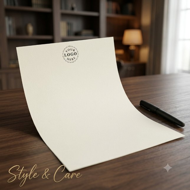Elegante membrete con logotipo personalizado Chic  (Elegant Custom Logo Mark Letterhead Chic Office Papers)