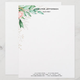 Elegante membrete floral moderno