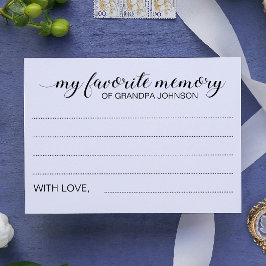 Elegante memoria favorita de las tarjetas funerari