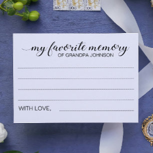 Elegante memoria favorita de las tarjetas funerari