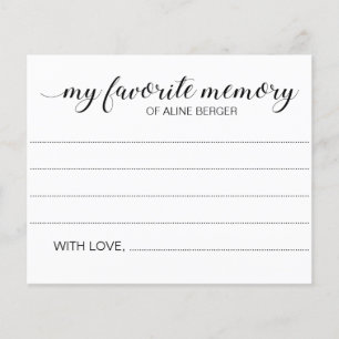 Elegante memoria favorita de una tarjeta funeraria