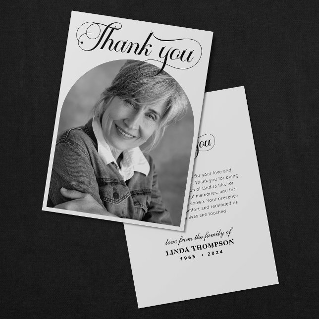 Elegante Memorial Funeral Foto Tarjeta de agradeci (Subido por el creador)