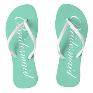 Elegante menta verde dama de honor boda chancletas