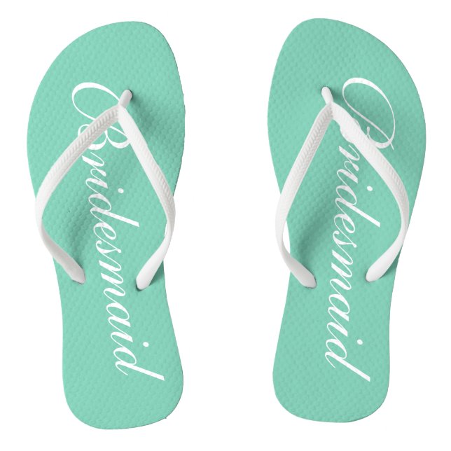 Elegante menta verde dama de honor boda chancletas (Plantilla)