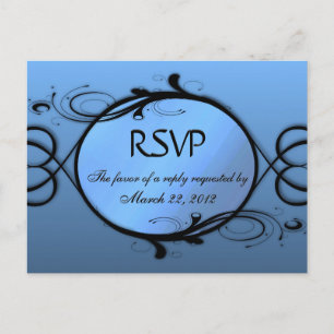Elegante menú azul RSVP