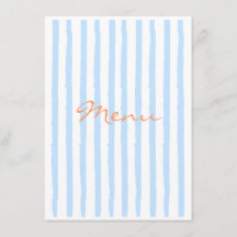 Elegante menú azul y naranja